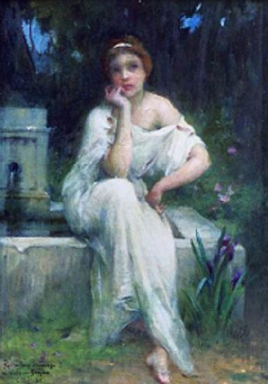 Charles-Amable Lenoir Study for A Meditation Germany oil painting art